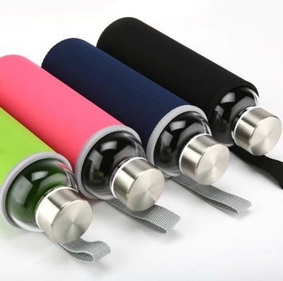 Sports Water Bottle Glass Can Do Logo Glass Glass Water Bottle High Borosilicate Glass